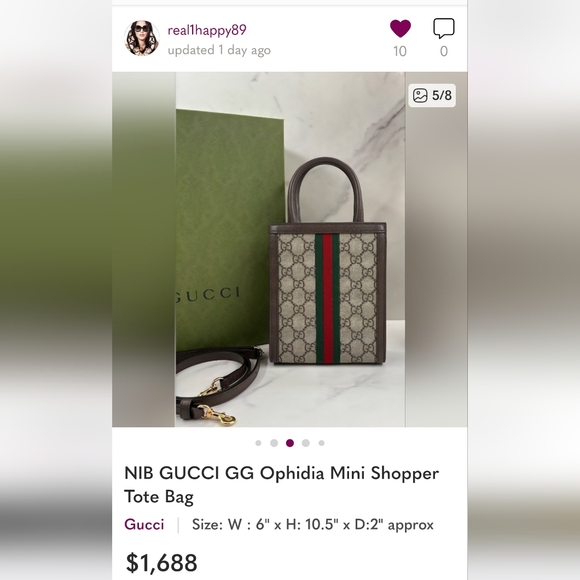 GUCCI MINI WHEEL Entries To WIN NIB Gucci Ophidia GG Mini Bag 🎊🥳 - Picture 13 of 15
